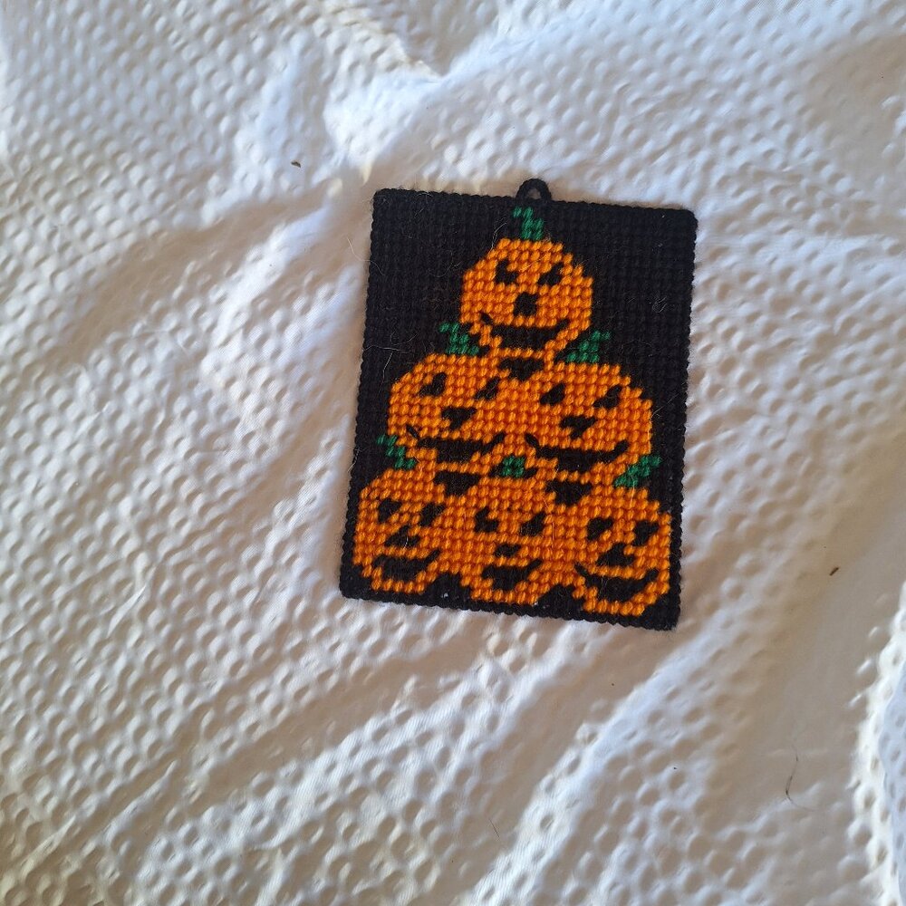pumpkin wall hanging plastic canvas